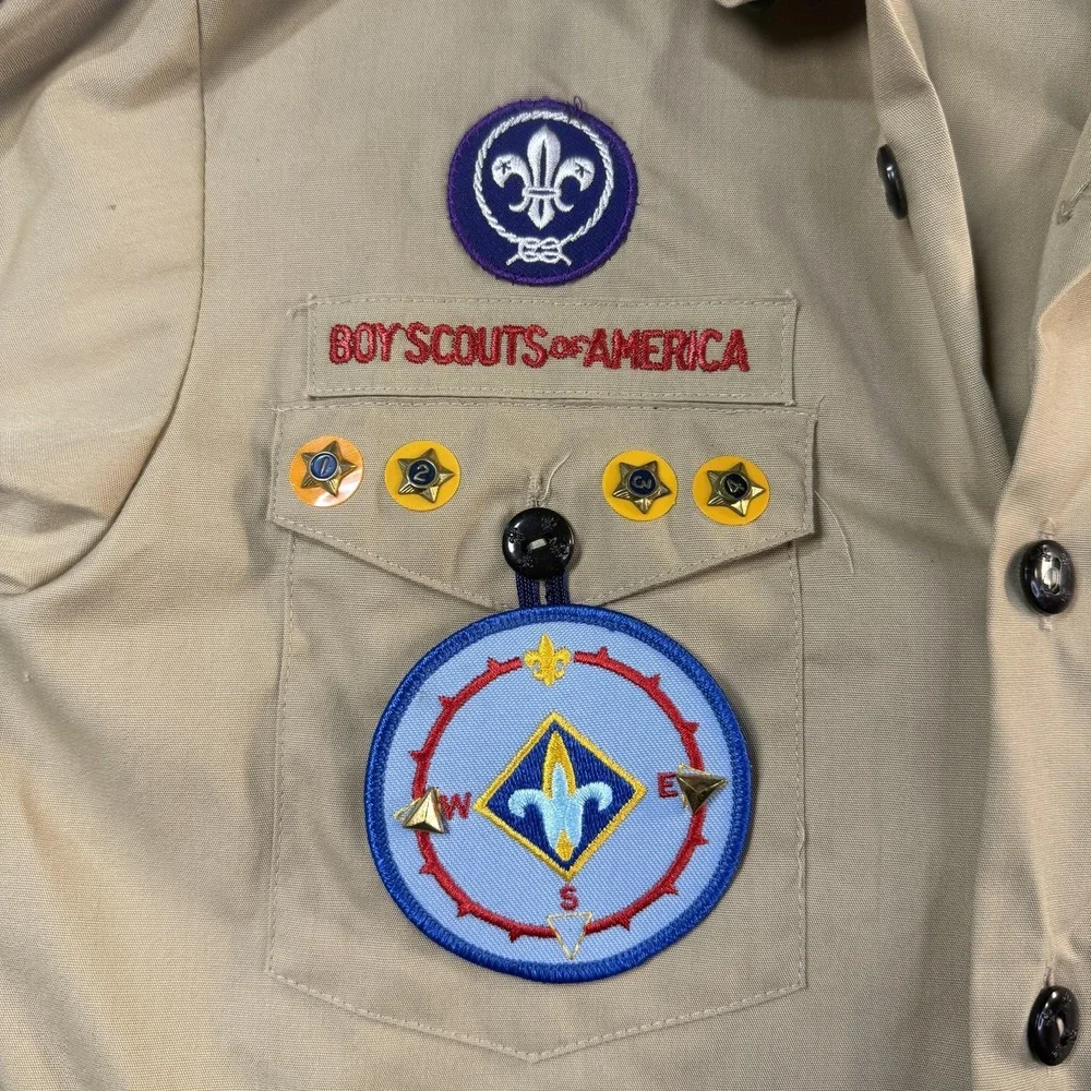 Vintage BSA Cub Scout Webelos Uniform Shirt Pack 153 Heart O Texas Youth LG USA